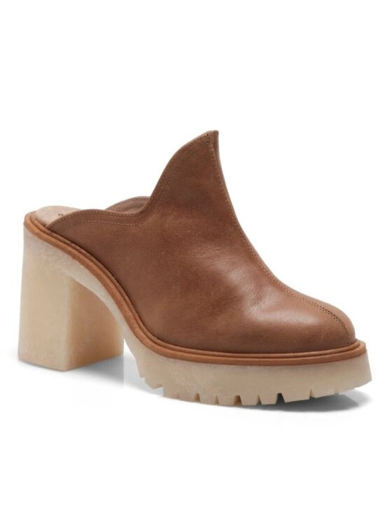 Free People Shoes - Free People James Cozy Mule Womens Leather Clog Shoes Sandal Tan Size 41 / US 11